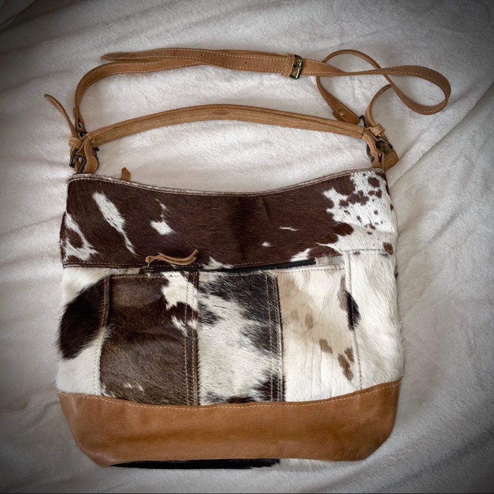 Myra Bag Cowhide Leather Hairon Crossbody Sack